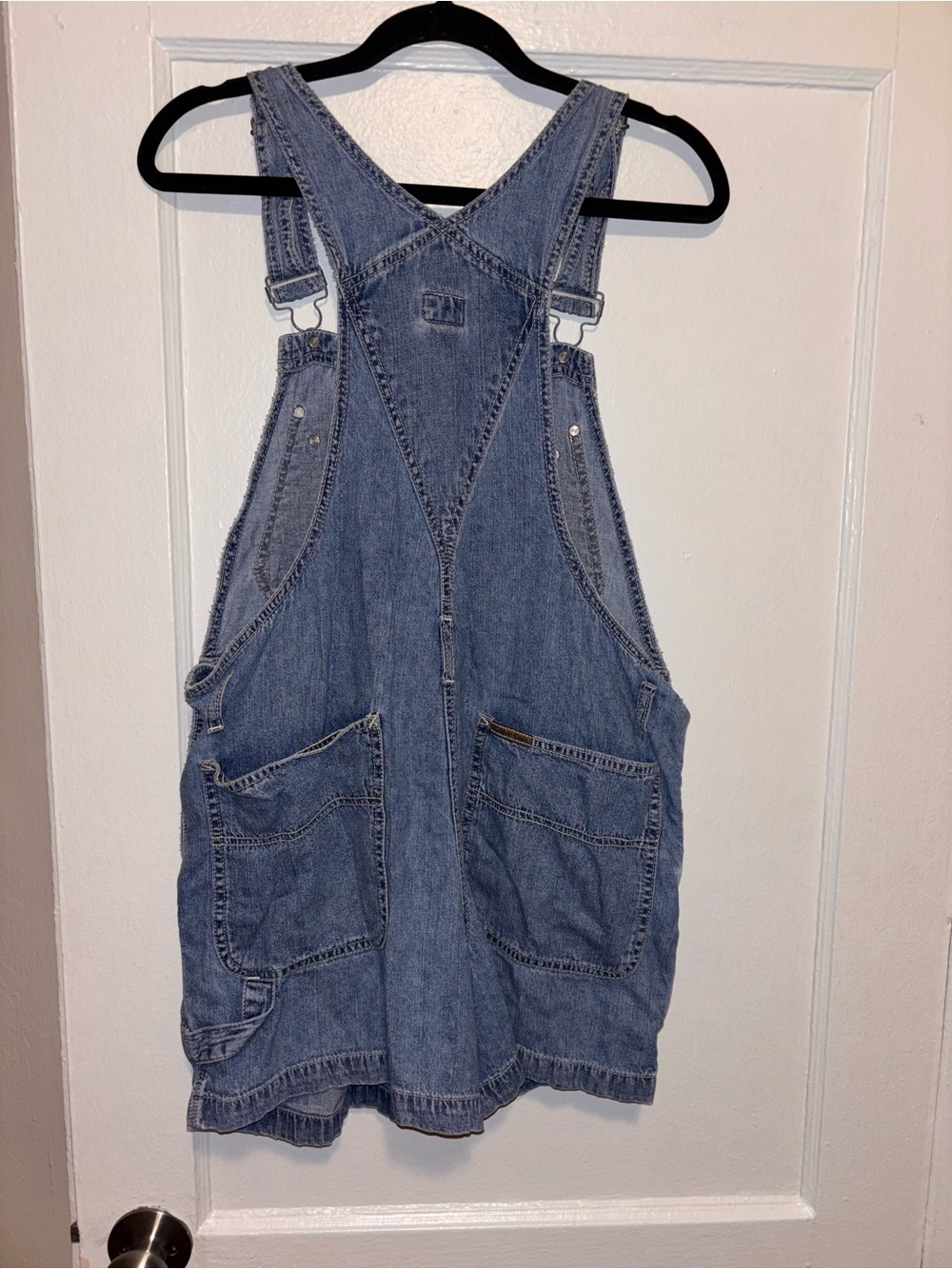 Vintage 90s Y2K Calvin Klein Shortalls Bib Overalls Women Large Carpenter USA - Picture 5 of 6